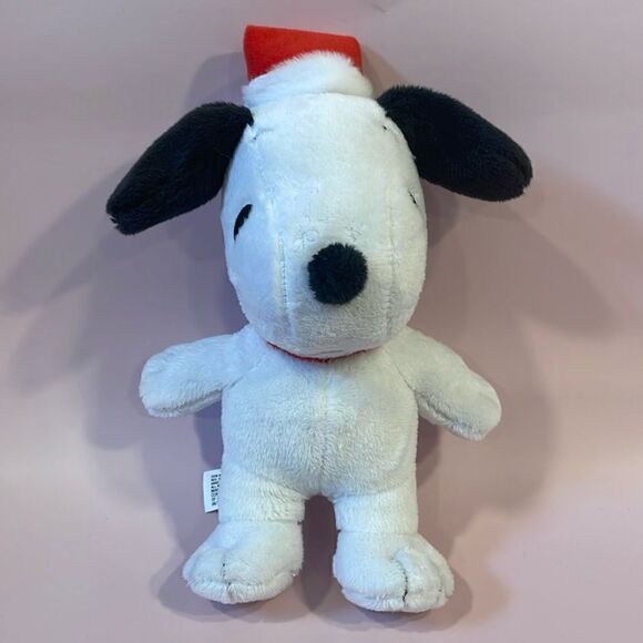 Peanuts Christmas Snoopy Black & White Dog w Christmas Hat Excellent Used Con… - Picture 1 of 7